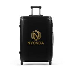NYONGA Black Hard-Shell Suitcase – Durable Lightweight Luggage with Spinner Wheels, TSA Lock & Sleek Travel Design