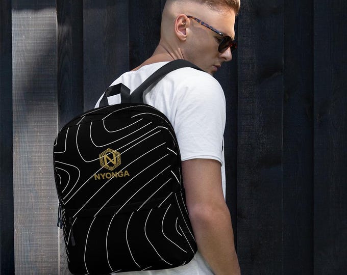 Luxury NYONGA Backpack – Black Gold School Bag for Teens & College Students