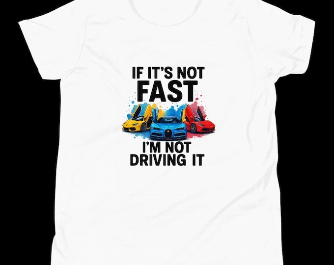 If It's Not Fast I'm Not Driving It Cars Sublimation PNG | Kids Vehicle T‑Shirt Design | 4500×5400 px 400 DPI | Instant Digital Download