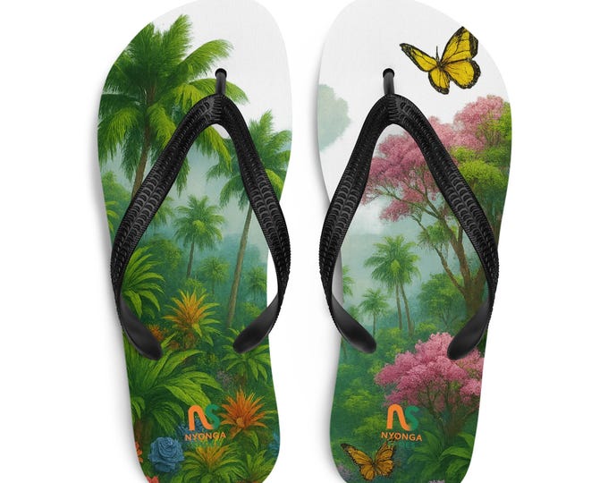 Tropical Paradise Flip Flops – Vibrant Summer Sandals for Beach Parties & Vacation Footwear