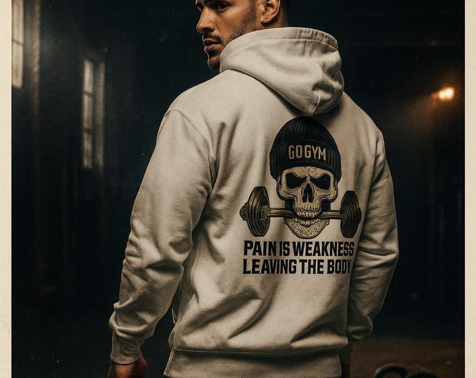 GO GYM Skull Unisex Hoodie | Motivational Workout Hoodie for Weightlifting, CrossFit & Streetwear | Multiple Colors