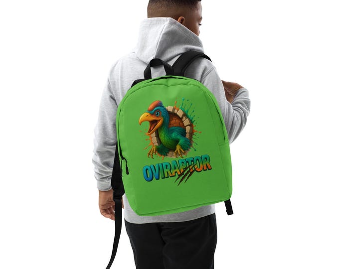 Oviraptor Minimalist Backpack – Dinosaur Beach Bag, Lightweight Summer Fun & Back to School Essentialsk