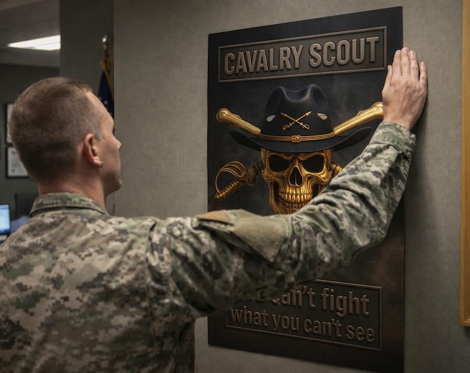 Cavalry Scout Poster | 19D Wall Art | “You Can’t Fight What You Can’t See” | Tactical Western Skull Decor | Veteran Gift | Matte Print