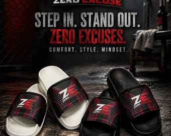 ZE Zero Excuse zwart-witte sportslippers voor heren, comfortabele casual strandsandalen