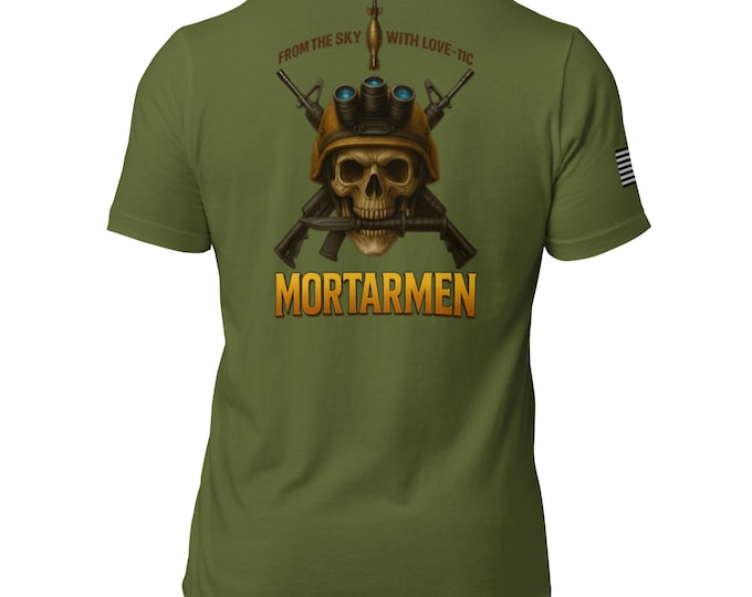Mortarmen 11C Skull T-Shirt – From the Sky With Love | US Army Infantry Military Tee | Tactical Veteran Gift | 11C Mortar MOS Shirt