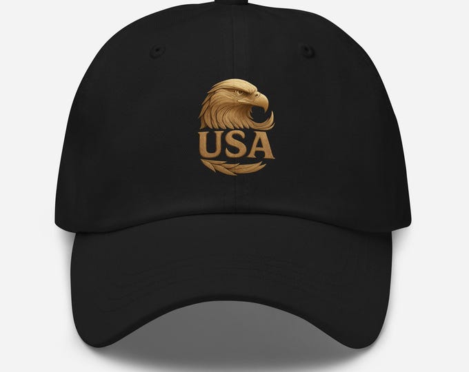 USA Eagle Dad Hat | Embroidered Baseball Cap | Patriotic Unisex Adjustable Hat | American Pride Headwear
