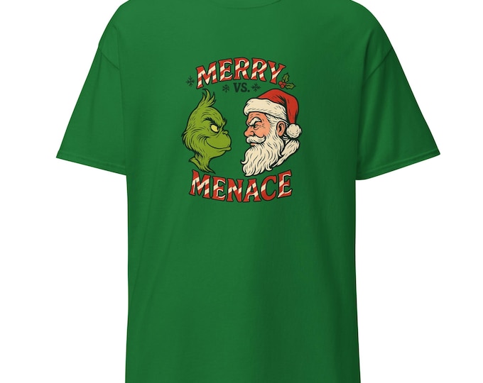 Santa vs. Grump Christmas Tee | Holiday Graphic T-Shirt