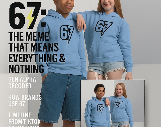 Trending '67' Youth Fleece Hoodie | Gen Alpha Fashion