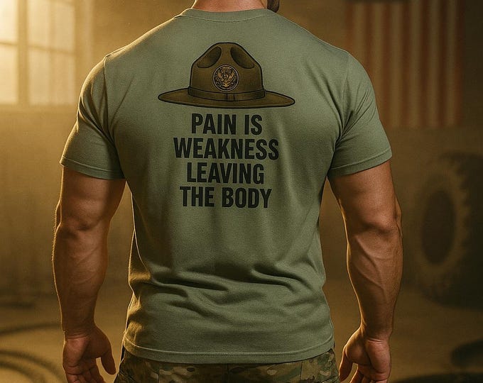 Drill Sergeant Hat Tee: Military Gym Fitness Shirt