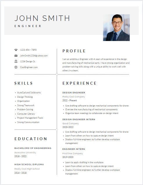 Engineer Resume Template Etsy