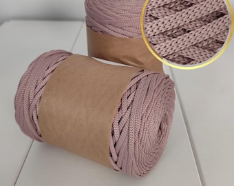 Plat polyester koord 5 mm: gehaakt, macramé, breitouw