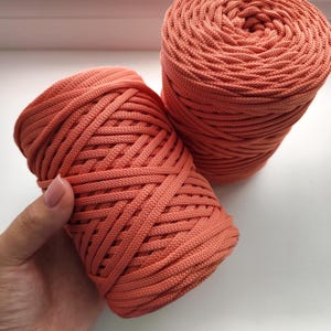 Polyester Crochet Cord: 5mm Flat Macrame Yarn for Bag Making, Multiple Colors