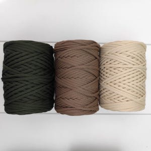 Cordón de macramé de poliéster de 5 mm: cuerda plana para ganchillo, tejido y trenzado.