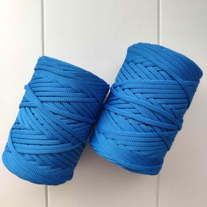 Macrame Cord Flat, 5mm Polyester Cord, Braided Crochet Rope, Craft Yarn for Crocheted Bags