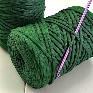 5 mm flache Polyesterschnur: Häkelgarn für Taschen, Makramee-Seil