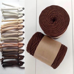 Flat Macrame Cord 5mm, Polyester Crochet Yarn for Crochet Bag, Craft Rope