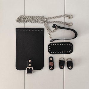 Leather Kit for Crochet Bag, Phone Bag Making Kit, DIY Crochet Bag Set, Crossbody Bag Making Kit, Leather Phone Purse, Gift for Crocheters