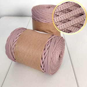 Cordón plano de poliéster de 5 mm: para ganchillo, macramé y punto.