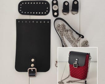 Crochet Bag Hardware Kit, Leather Crossbody Phone Purse Making Supplies
