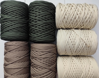 5 mm plat polyester touw: polyester macramé gehaakt koord, cadeau voor haker