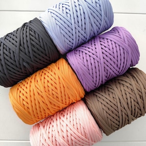 Flat 5mm Polyester Cord: Without Core, for Crochet Bag Making, 110m