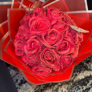 Glitter Rose Bouquets, roses, bouquets