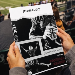 Plantilla editable de programa de liga de fútbol de Canva