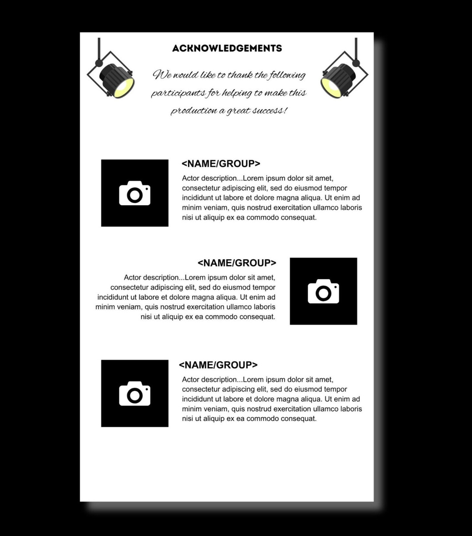 Editable Canva Program/playbill Booklet Template Etsy