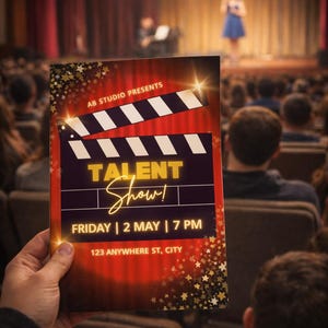 Program pokazu talentów – edytowalny szablon Canva | 8,5 x 11