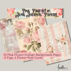 Arrière-plans de collage vintage rose parfait n°1 pour la journalisation indésirable et artistique et les techniques mixtes !