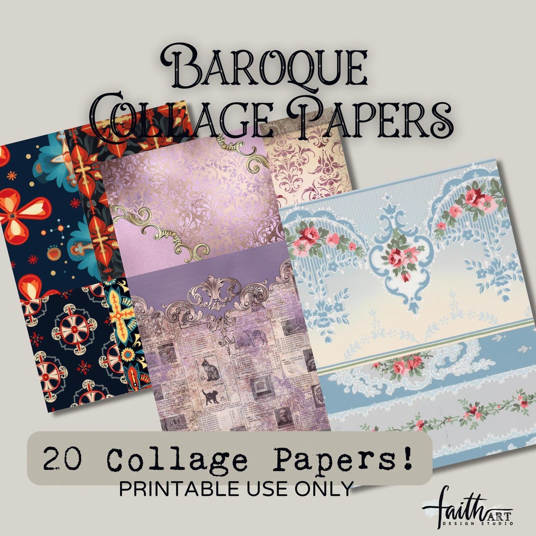 Collage Baroque Papers for Junk Journaling, Art Journaling and Mixed ...
