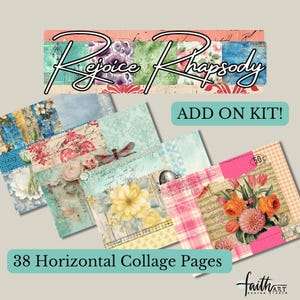 Kit adicional Rejoice Rhapsody con páginas horizontales únicamente - parte de #faithjournaljuly2025 Diario digital basura cristiano de Jesús