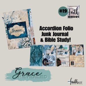 ¡Kit de estudio bíblico en formato acordeón con forma de ventana de fe n.° 19, Gracia revelada!