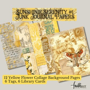 Sunshine Serenity #1 vintage achtergronden voor junk, art journaling en mixed media!