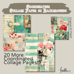 Collage Papers #2 Additional Coordinating Papers For Junk Journaling, Art Journaling and Mixed Media!