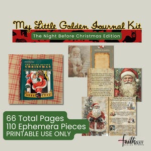 My Little Golden Journal Digital Kit: The Night Before Christmas Edition Vintage Junk Journal PRINTABLE ONLY