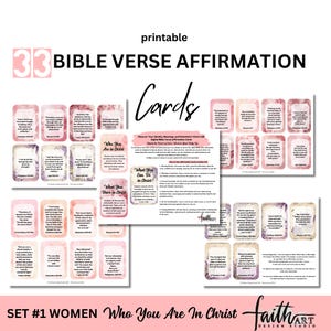 Conjunto de Cartões de Versículos Bíblicos #1 Cartões de Afirmação Cristã para Mulheres | Você é quem Deus diz que você é | Versículos Bíblicos de Identidade em Cristo