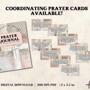 Cartes de journal de prière | Kit de dévotion chrétienne de 30 jours | Étude biblique et revue biblique à téléchargement numérique