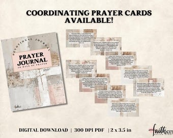 Prayer Journal Cards | 30 Day Christian Devotional Kit | Bible Study & Scripture Journal Digital Download