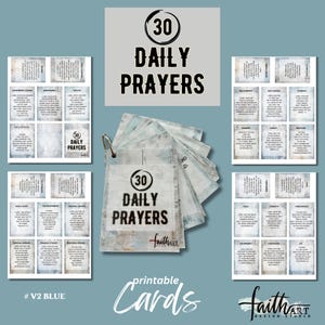 Bible Affirmation Prayer Cards Digital | Printable Christian Cards |30 Daily Prayers