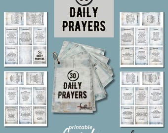 Bible Affirmation Prayer Cards Digital | Printable Christian Cards |30 Daily Prayers