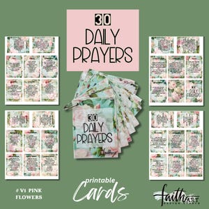 Bible Affirmation Prayer Cards Digital | Printable Christian Cards |30 Daily Prayers|