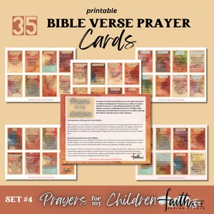 Bijbelbevestiging gebedskaarten | Afdrukbare christelijke verskaarten | Inspirerende cadeauset voor gezinnen Set #4