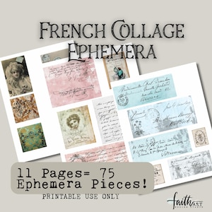 Ephemera French For Junk Journaling, Art Journaling and Mixed Media! PRINTABLE USE ONLY
