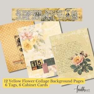 Sunshine Serenity #2 ¡MÁS fondos vintage para Junk & Art Journaling y técnicas mixtas!