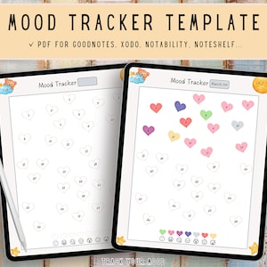 Cute Mood Tracker, Goodnotes Planner, Digital Planner, Feelings Chart, Digital Mood Track, Daily Planner, iPad Planner, Monthly Planner Pdf