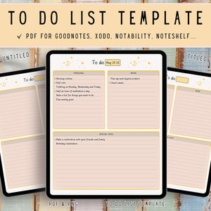 Digital To Do List, Simple To Do List, Goodnotes Template, Digital Planner, Goodnotes Planner, iPad Planner, Daily Planner, Digital Notebook