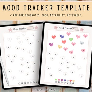 Cute Mood Tracker, Digital Mood Track, Goodnotes Planner, Digital Planner, iPad Planner, Daily Planner, Monthly Planner, Goodnotes Template