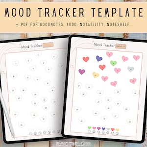 Simple Mood Tracker, Digital Mood Track, Goodnotes Mood Tracker, Digital Planner, Daily Planner, Wellness Tracker, iPad Planner, Notability
