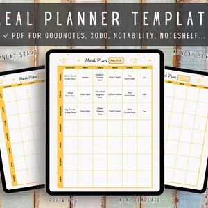 Digital Meal Planner, Meal Planner Goodnotes Template, Meal Plan ...